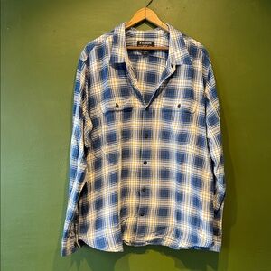 Filson Casual Blue and White Plaid Shirt